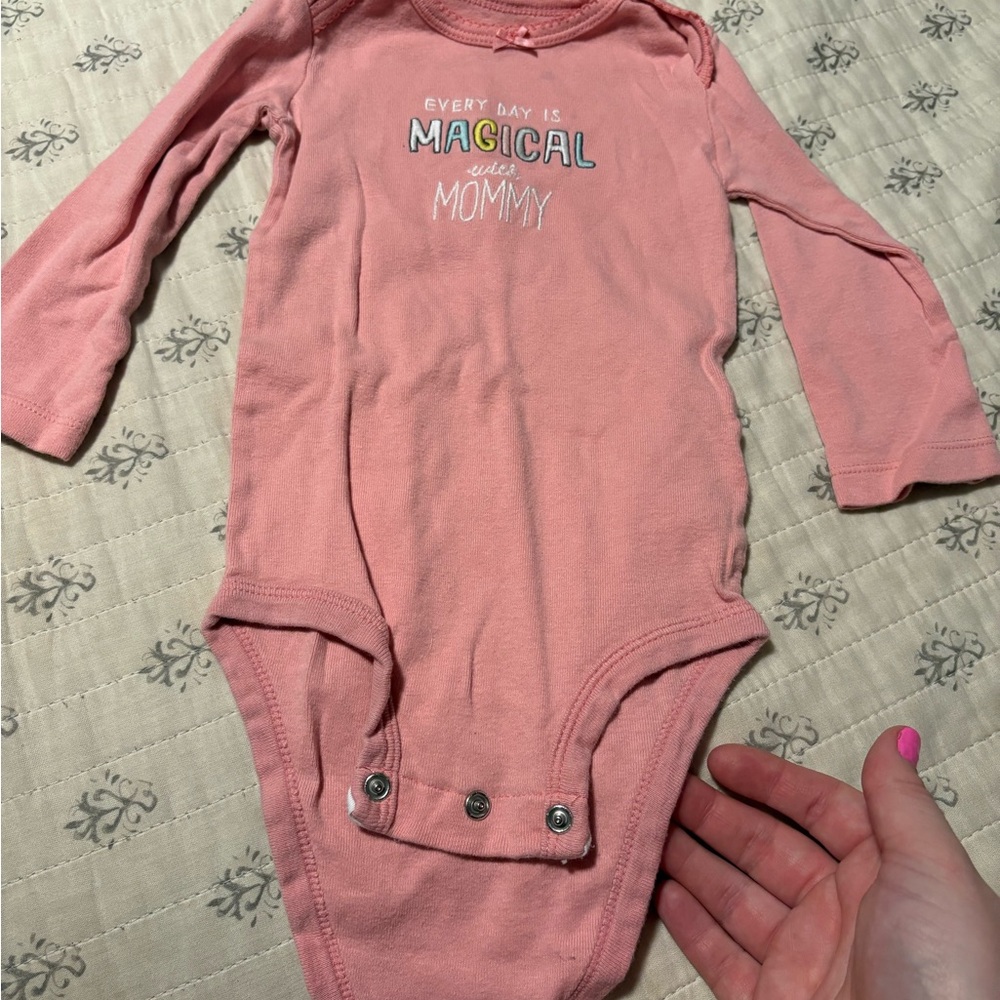 Carter's Pink Long Sleeve Onesie